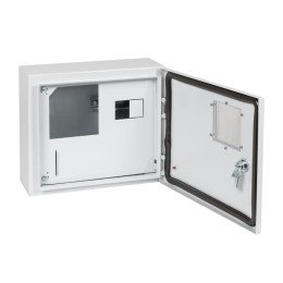 Корпус металлический ЩУРн-ПРО-1-МП/4-292х353х137-IP66-УХЛ1 (с окном учета,1ф счетчик на МП, 4 модуля, ПРО)-КЭАЗ
