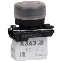 Кнопка КМЕ4220м-черный-2но+0нз-цилиндр-IP65-КЭАЗ
