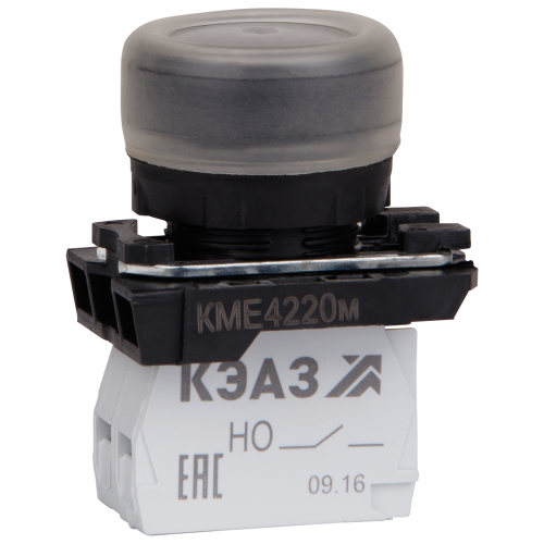 248245 КЭАЗ | Кнопка КМЕ4220м-черный-2но+0нз-цилиндр-IP65-КЭАЗ
