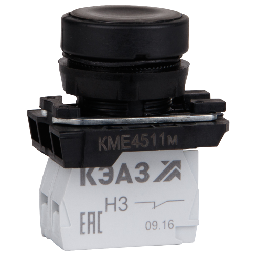274300 КЭАЗ | Кнопка КМЕ4522м-черный-2но+2нз-цилиндр-IP54-КЭАЗ

