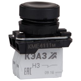 Кнопка КМЕ4101м-черный-0но+1нз-цилиндр-IP40-КЭАЗ
