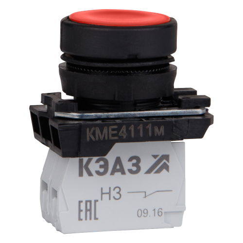 354448 КЭАЗ | Кнопка КМЕ4511мС-красный-1но+1нз-цилиндр-IP54-КЭАЗ
