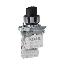 Переключатель КПЕ1111РС-черный-1но+1нз-ручка-фикс-2поз-IP40-КЭАЗ

