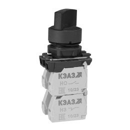 Переключатель КПЕ1110Р-черный-1но+0нз-ручка-фикс-2поз-IP40-КЭАЗ
