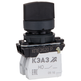 Переключатель КПЕ2620Р-черный-2но+0нз-ручка-фикс-3поз-IP65-КЭАЗ
