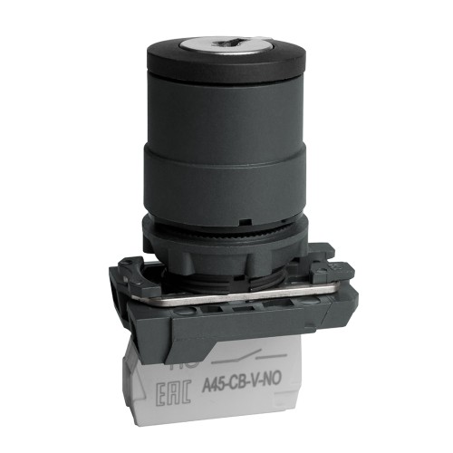 332184 КЭАЗ | Переключатель OptiSignal D22 C5-SK-21 с ключем 2 поз пластик 1НО XB5AG21
