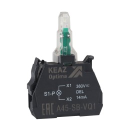Световой-блок-OptiSignal-D22-A45-SB-VQ4-красный-380 В AC-с защитой от наводок ZBVQ4
