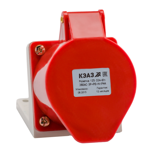 222757 КЭАЗ | Розетка для монтажа на поверхность 125-32А-6h-380AC-3P+PE+N-IP44