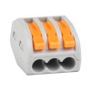 351063 КЭАЗ | Клемма строительно-монтажная OptiKit СМК 222-413 с рычагом 3 отверстия 0,2-2,5(4,0)мм2
