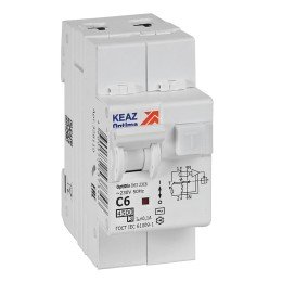АВДТ с защитой от сверхтоков OptiDin D63-23C6-AC-У3 (2P, C6, 100mA, 4,5кА)
