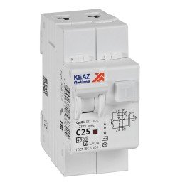 АВДТ с защитой от сверхтоков OptiDin D63-23C25-AC-У3 (2P, C25, 100mA, 4,5кА)
