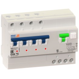АВДТ с защитой от сверхтоков OptiDin VD63-42C16-A-ОМ4-РЕГ-(4P, C16, 30mA) 10кА
