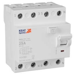 ВДТ без защиты от сверхтоков OptiDin DM63-4425-AC-4,5-УХЛ4 (4P, 25, 300mA)
