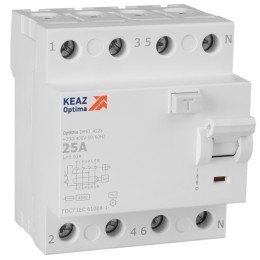 ВДТ без защиты от сверхтоков OptiDin DM63-4225-AC-4,5-УХЛ4 (4P, 25, 30mA)

