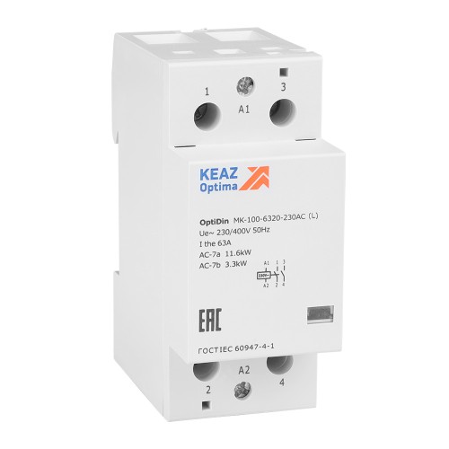 343734 КЭАЗ | Контактор модульный OptiDin MK-100-6320-230AC (L)

